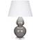 Robert Abbey Ceramic Smokey Taupe Double Gourd Table Lamp