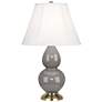 Robert Abbey Ceramic Smokey Taupe Small Double Gourd Accent Lamp