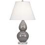 Robert Abbey Ceramic Smokey Taupe Small Double Gourd Accent Lamp