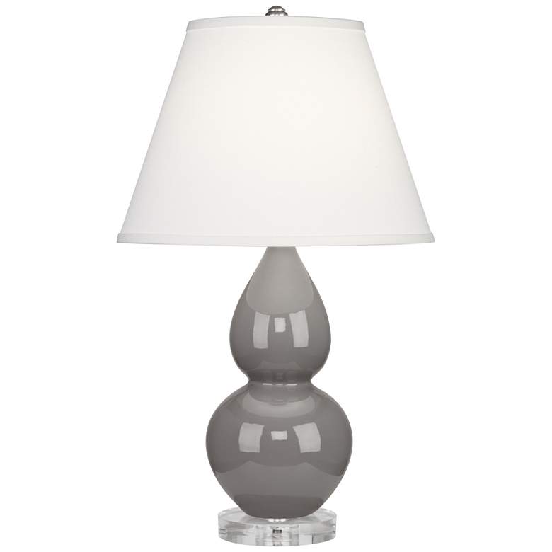 Image 1 Robert Abbey Ceramic Smokey Taupe Small Double Gourd Accent Lamp