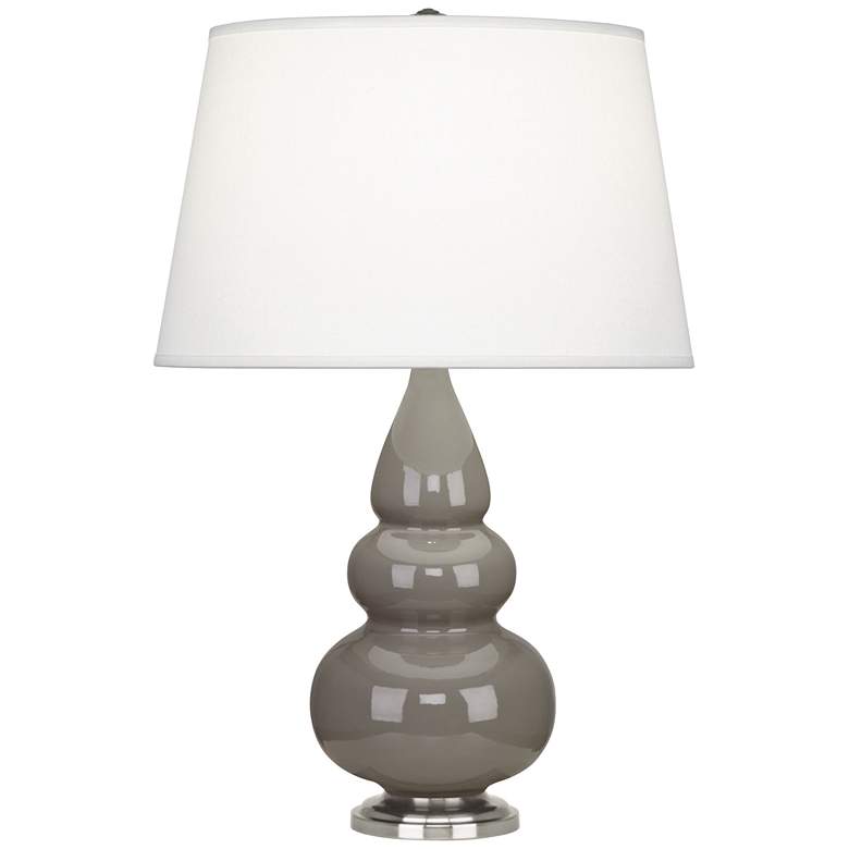 Image 1 Robert Abbey Ceramic Smokey Taupe Small Triple Gourd Accent Lamp