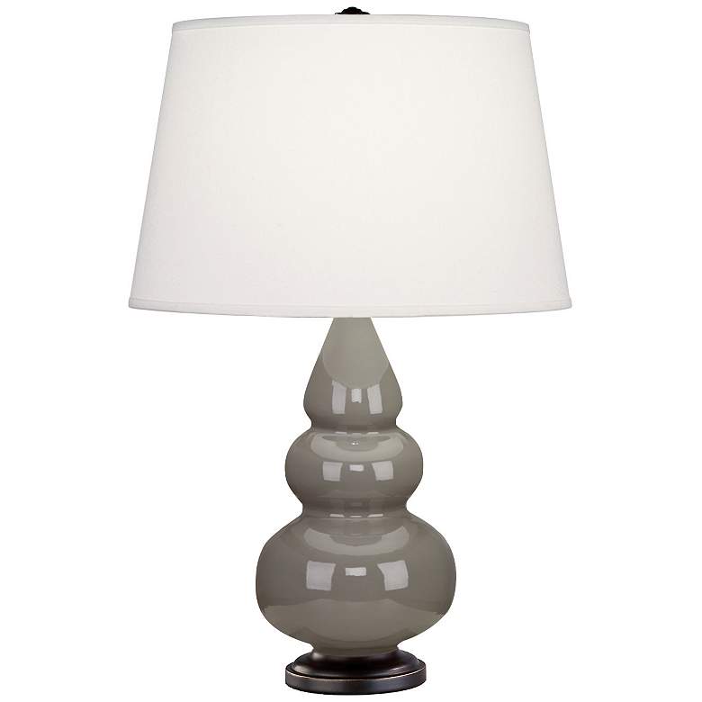 Image 1 Robert Abbey Ceramic Smokey Taupe Small Triple Gourd Accent Lamp