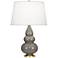 Robert Abbey Ceramic Smokey Taupe Small Triple Gourd Accent Lamp