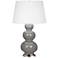 Robert Abbey Ceramic Smokey Taupe Triple Gourd Table Lamp