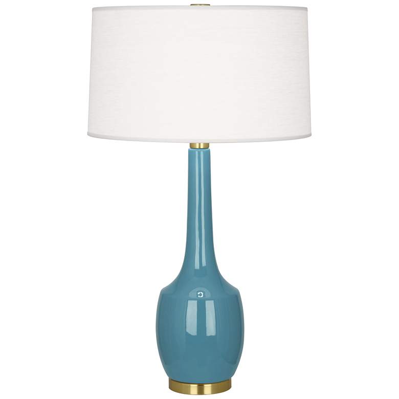 Image 1 Robert Abbey Ceramic Steel Blue Delilah Table Lamp