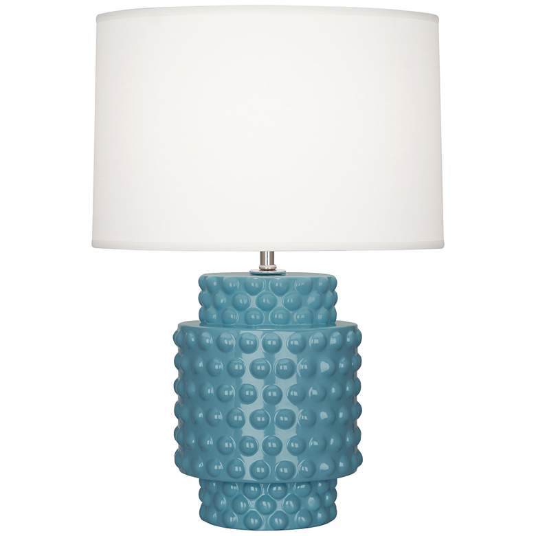 Image 1 Robert Abbey Ceramic Steel Blue Dolly Accent Lamp