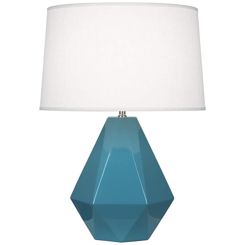 Image 1 Robert Abbey Ceramic Steel Blue June Accent Lamp