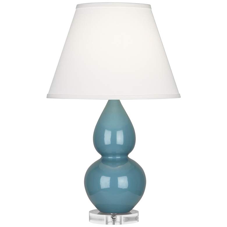 Image 1 Robert Abbey Ceramic Steel Blue Small Double Gourd Accent Lamp