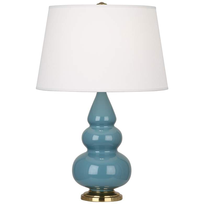 Image 1 Robert Abbey Ceramic Steel Blue Small Triple Gourd Accent Lamp