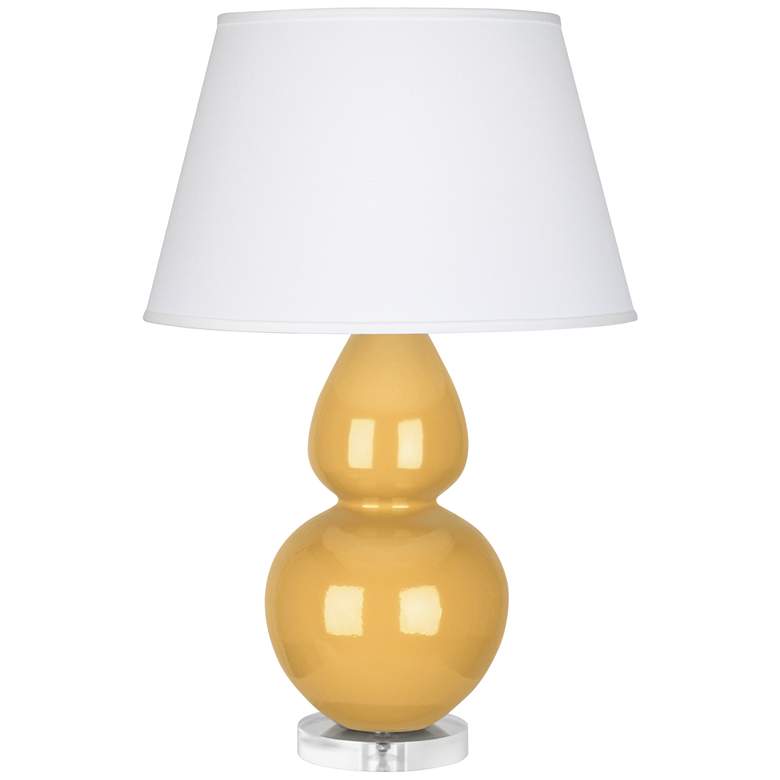 Image 1 Robert Abbey Ceramic Sunset Double Gourd Table Lamp Brass Base
