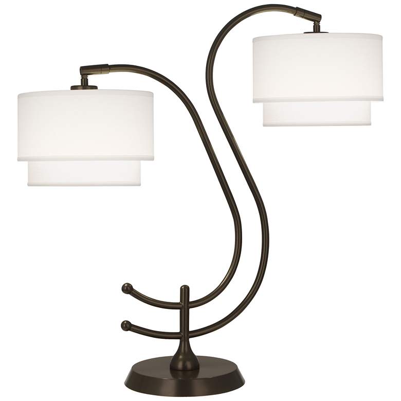 Image 1 Robert Abbey Charlee Adjustable Shades Double-Arm Table Lamp