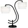 Robert Abbey Charlee Black Double-Arm Table Lamp with White Shades