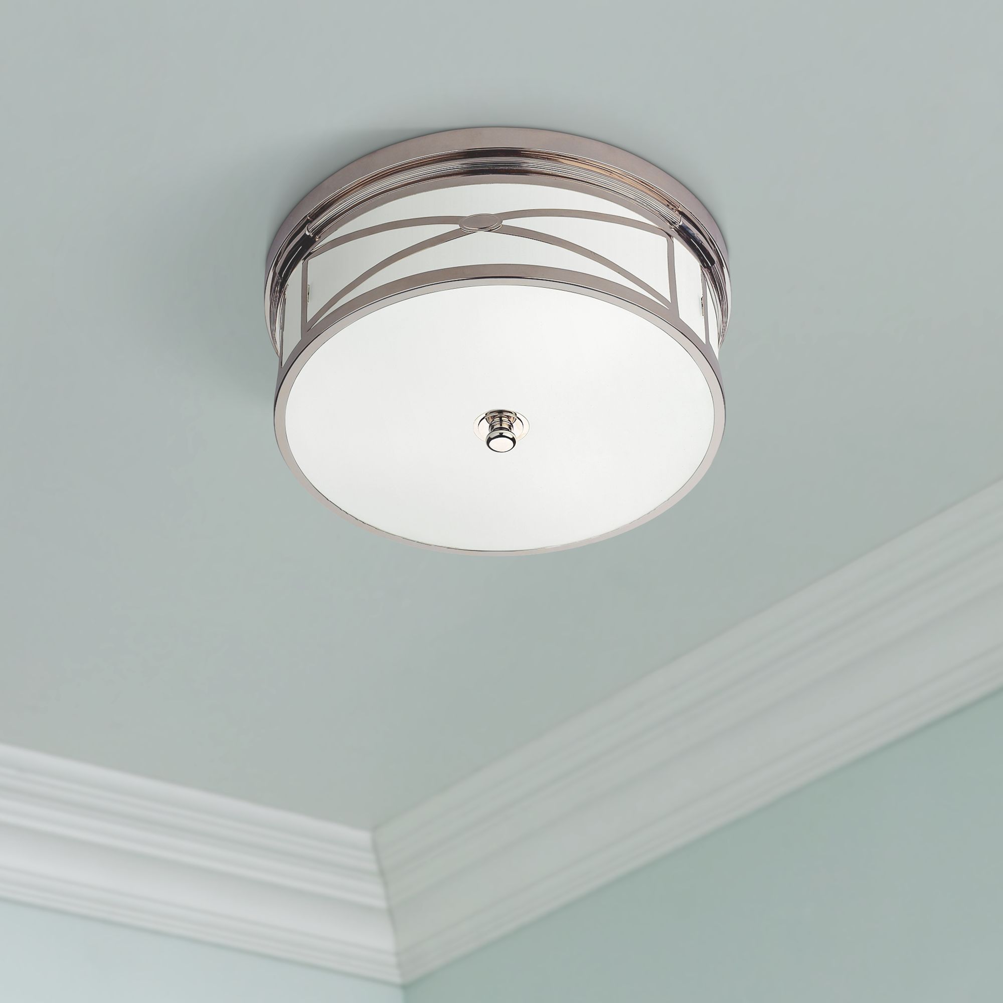 nickel flush mount ceiling light