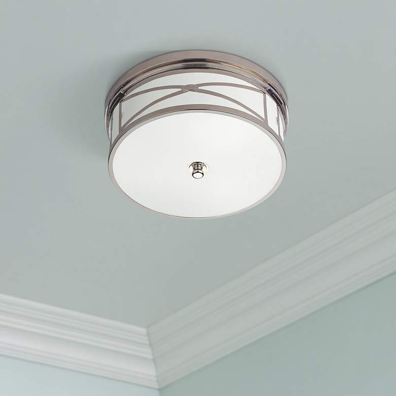 Image 1 Robert Abbey Chase 15 inch Wide Nickel Flushmount Ceiling Light
