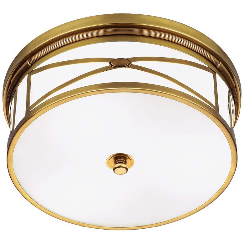 Image 2 Robert Abbey Chase Brass 15 inch Wide Flushmount Ceiling Light