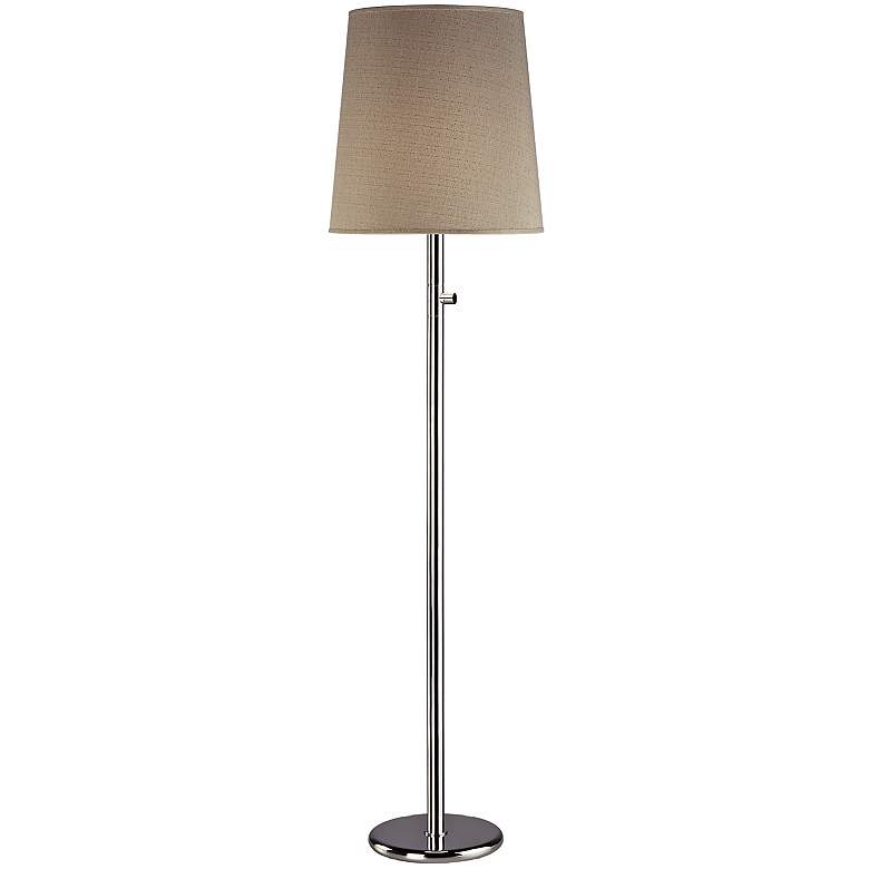 Image 1 Robert Abbey Chica Polished Nickel and Taupe Floor Lamp