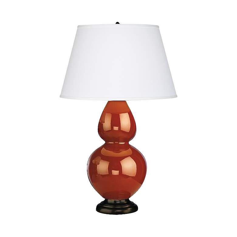 Image 1 Robert Abbey Cinnamon Brown and Bronze Double Gourd Ceramic Table Lamp
