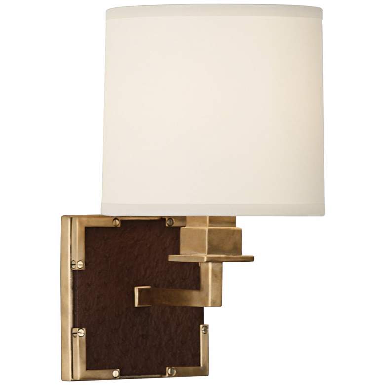 Image 1 Robert Abbey Cinnamon Faux Ostrich Leather Wall Sconce