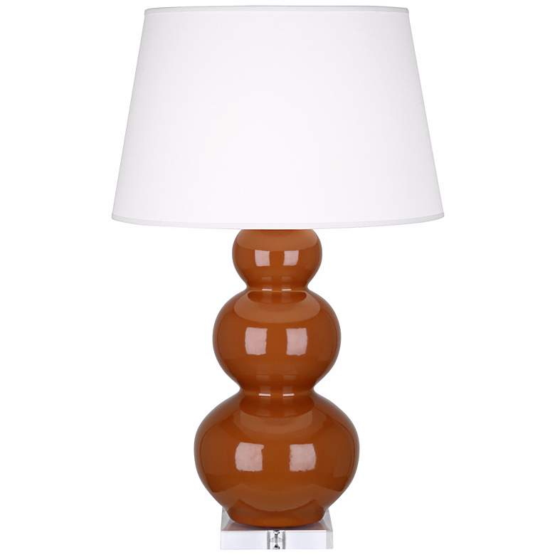 Image 1 Robert Abbey Cinnamon Triple Gourd Ceramic Table Lamp