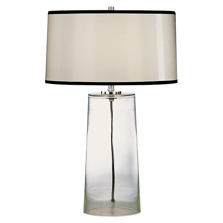 Image 1 Robert Abbey Clear Glass Base with Black Trim Shade Lamp