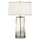 Robert Abbey Clear Glass Base with White Shade Table Lamp