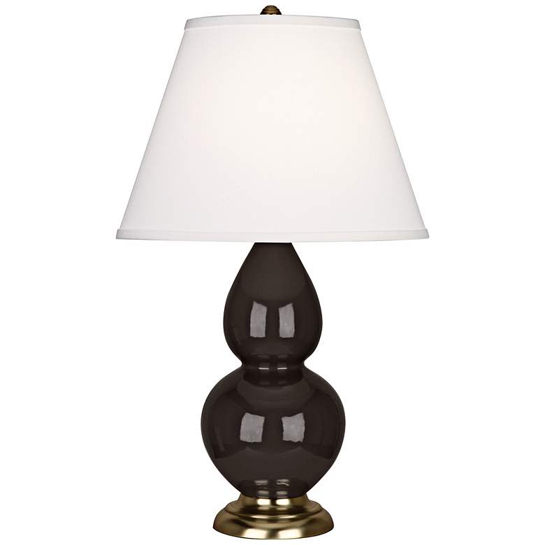 Image 1 Robert Abbey Coffee and Brass Double Gourd Ceramic Table Lamp