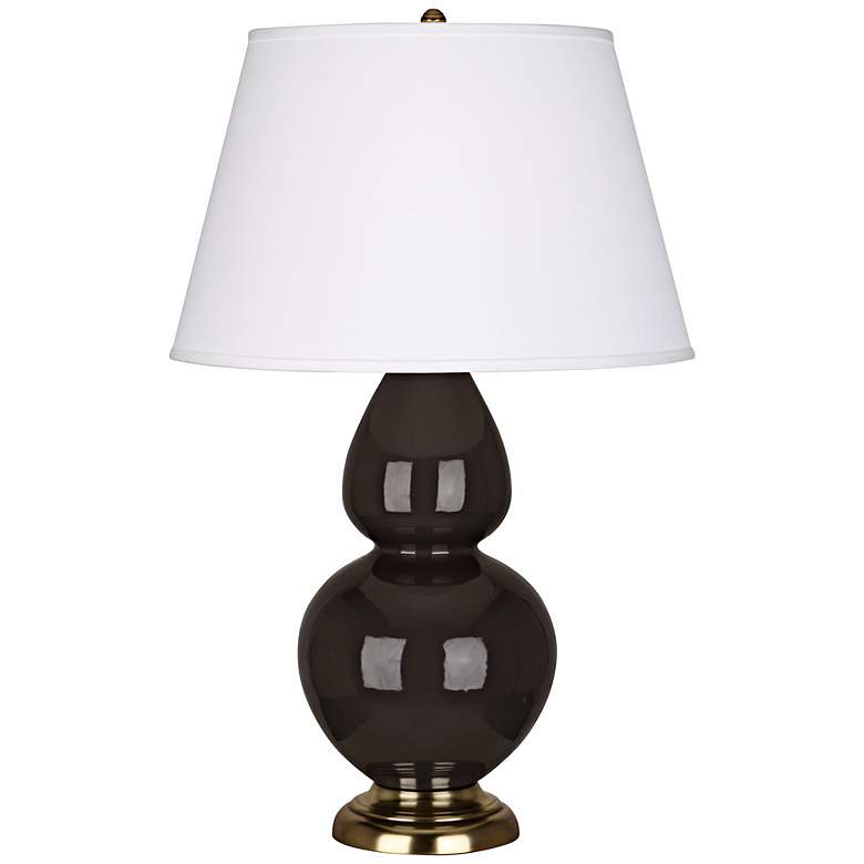Image 1 Robert Abbey Coffee and Brass Large Double Gourd Ceramic Table Lamp