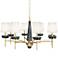 Robert Abbey Cristallo 41" Wide Brass and Smoke Crystal Chandelier