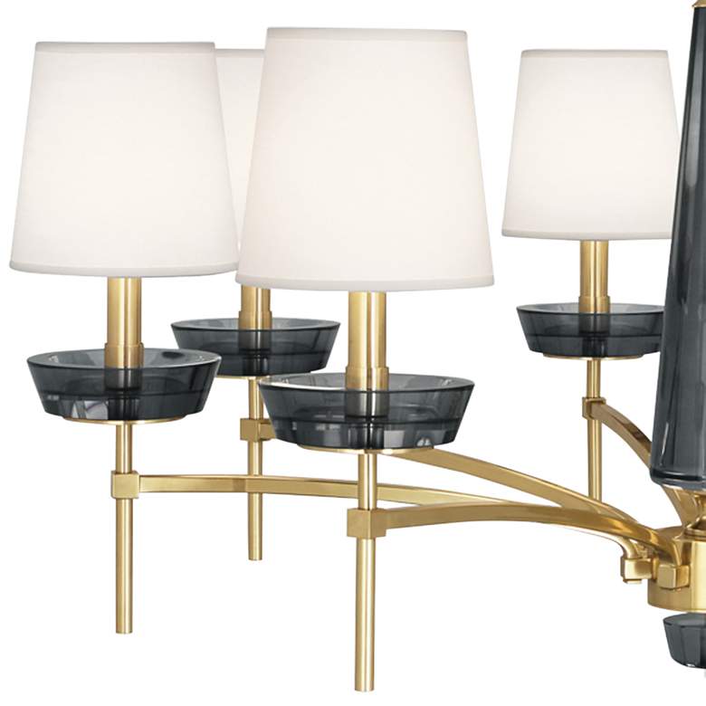 Image 3 Robert Abbey Cristallo 41" Wide Brass and Smoke Crystal Chandelier more views