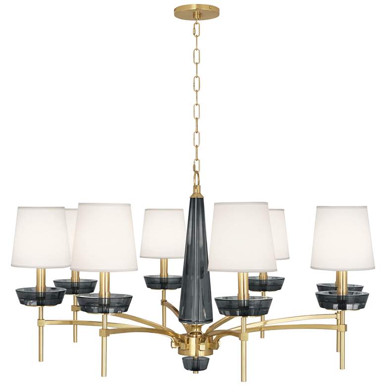 Image 5 Robert Abbey Cristallo 41" Wide Brass and Smoke Crystal Chandelier more views