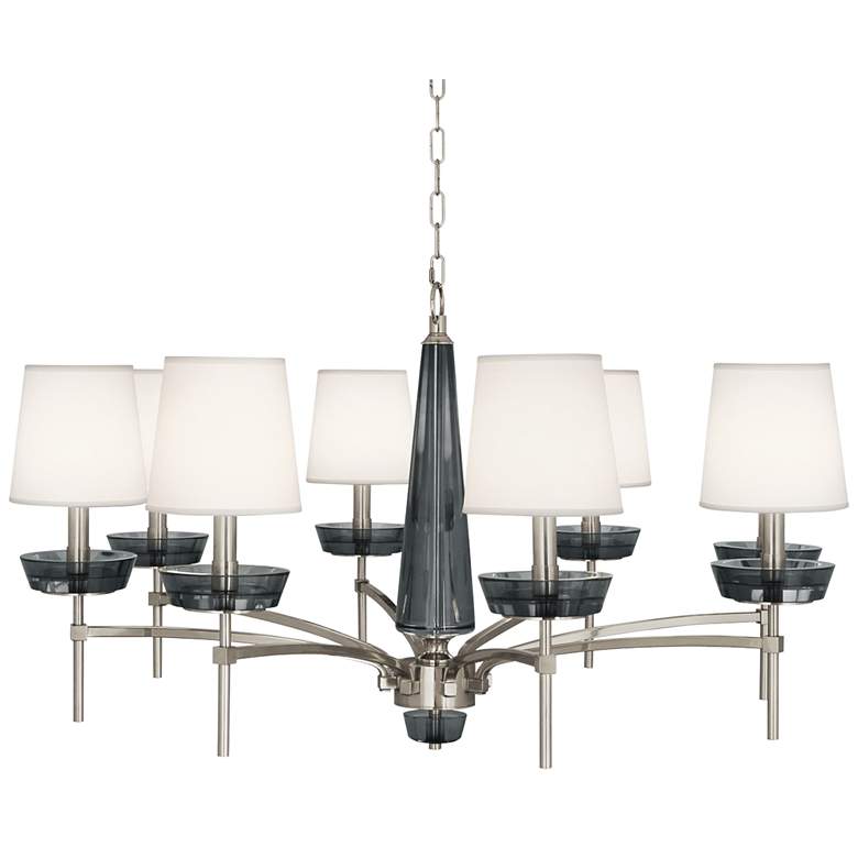 Image 2 Robert Abbey Cristallo 41 inch Wide Nickel and Smoke Crystal Chandelier