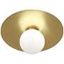 Robert Abbey Dal Flushmount 13" Hammered Brass Finish with White Glass
