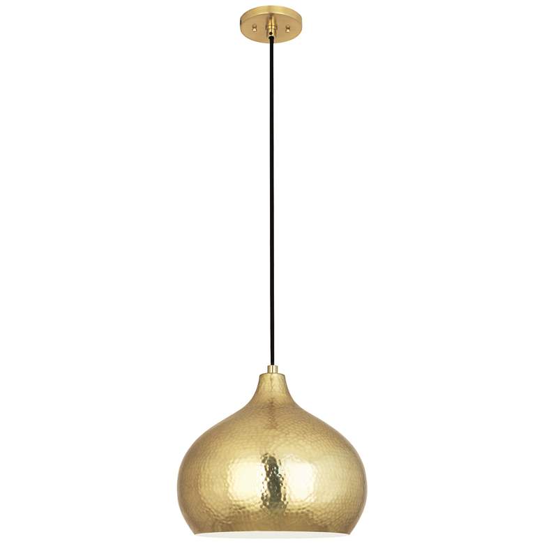 Image 1 Robert Abbey Dal Pendant 14" Hammered Brass Finish