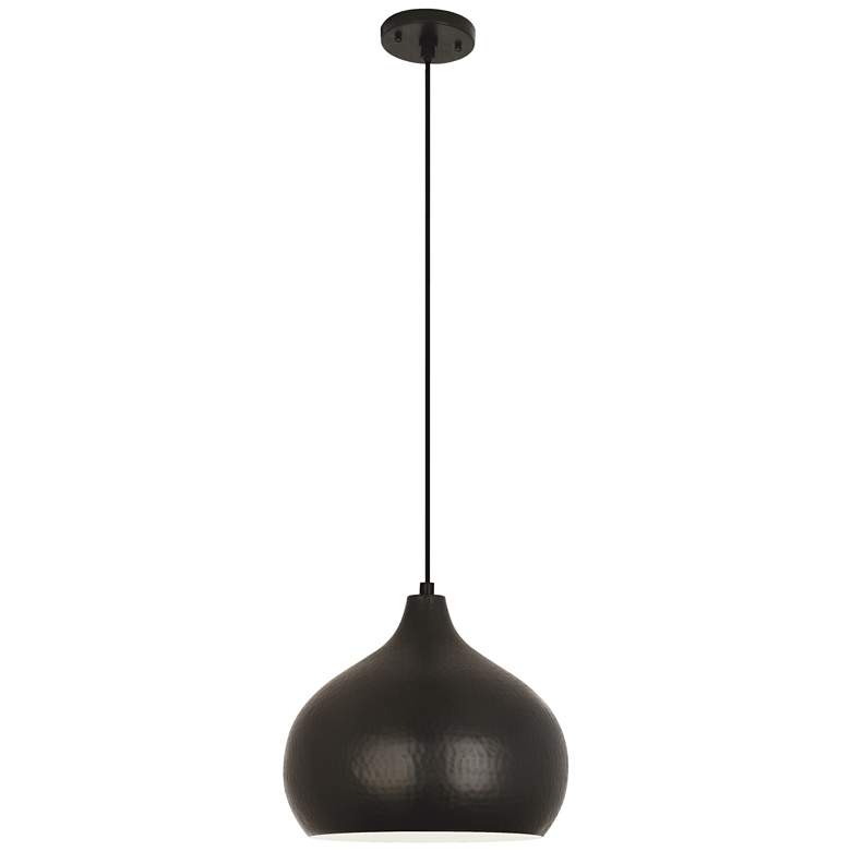 Image 1 Robert Abbey Dal Pendant 14" Hammered Patina Bronze Finish