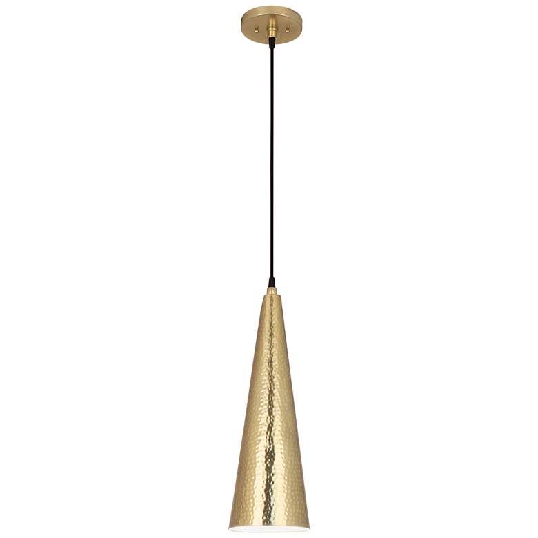 Image 1 Robert Abbey Dal Pendant 6" x 17" Hammered Brass Finish