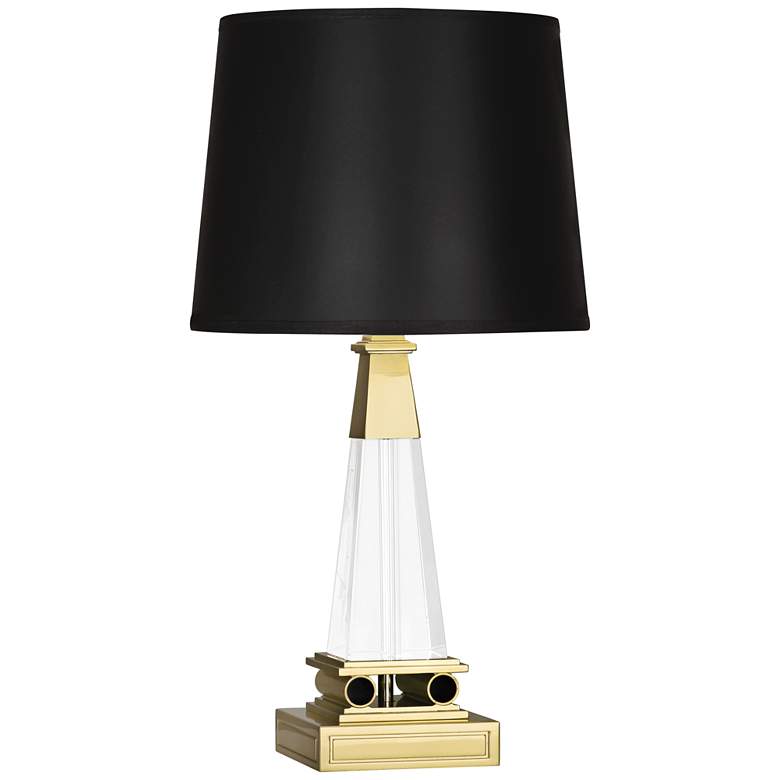 Image 1 Robert Abbey Darius Black Parchment Tapered Brass Accent Lamp