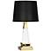 Robert Abbey Darius Black Parchment Tapered Brass Accent Lamp