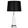 Robert Abbey Darius Nickel Table Lamp with Black Shade