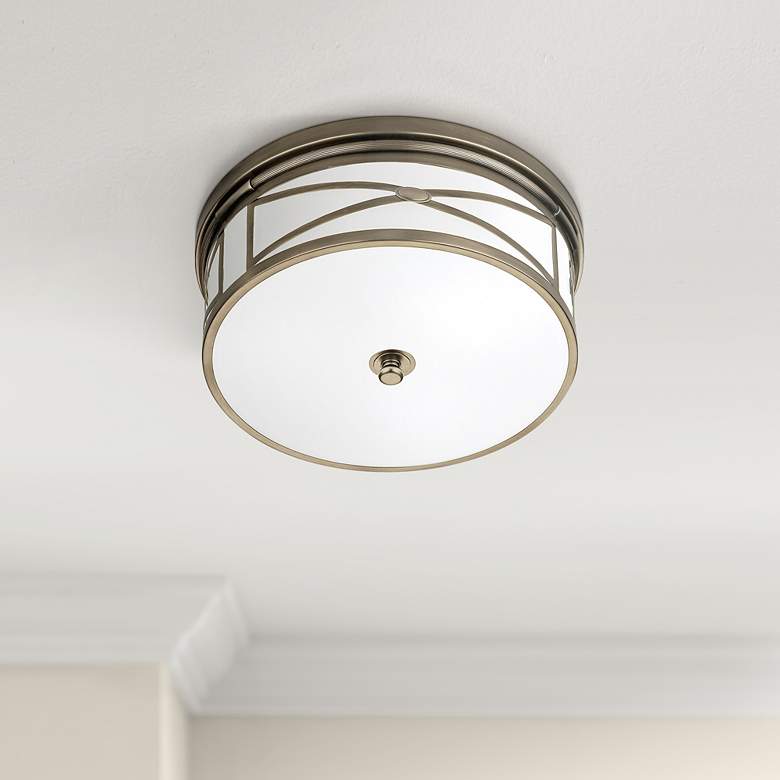 Image 1 Robert Abbey Dark Nickel 15" Wide Flushmount Ceiling Light