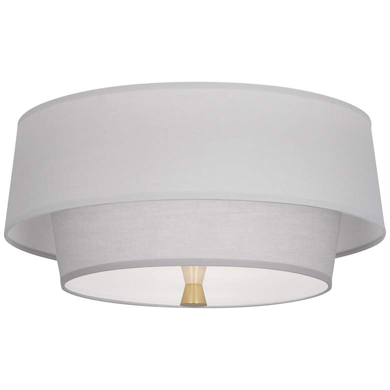 Image 2 Robert Abbey Decker 17 inch Wide Modern Brass and Light Grey Ceiling Light