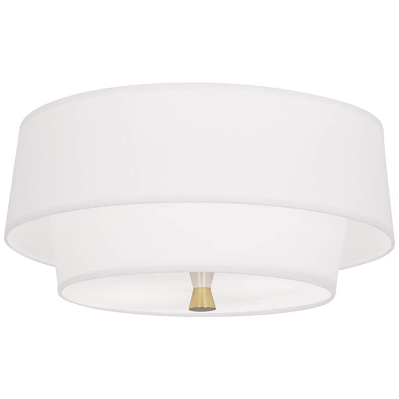 Image 2 Robert Abbey Decker 17 inch Wide Modern Brass and White Ceiling Light