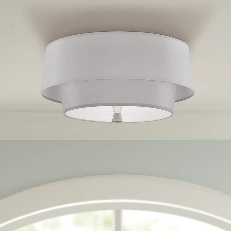 Image 1 Robert Abbey Decker 17 inch Wide Nickel and Gray Modern Ceiling Light