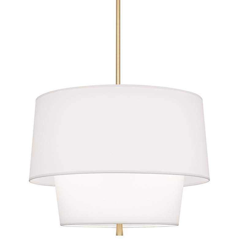 Image 1 Robert Abbey Decker 18 1/4"H Modern Brass and White Pendant Light