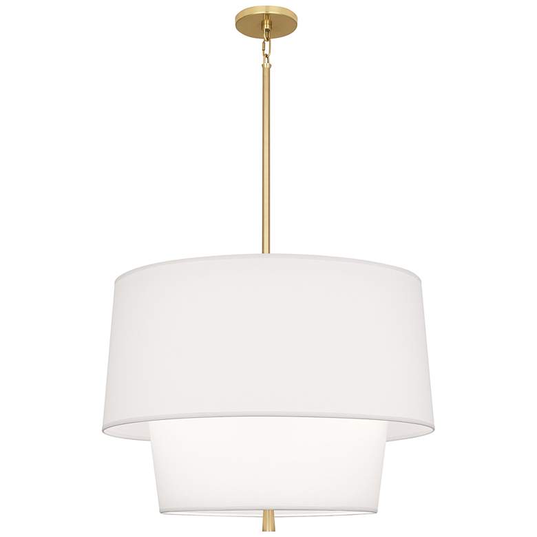 Image 4 Robert Abbey Decker 18 1/4"H Modern Brass and White Pendant Light more views