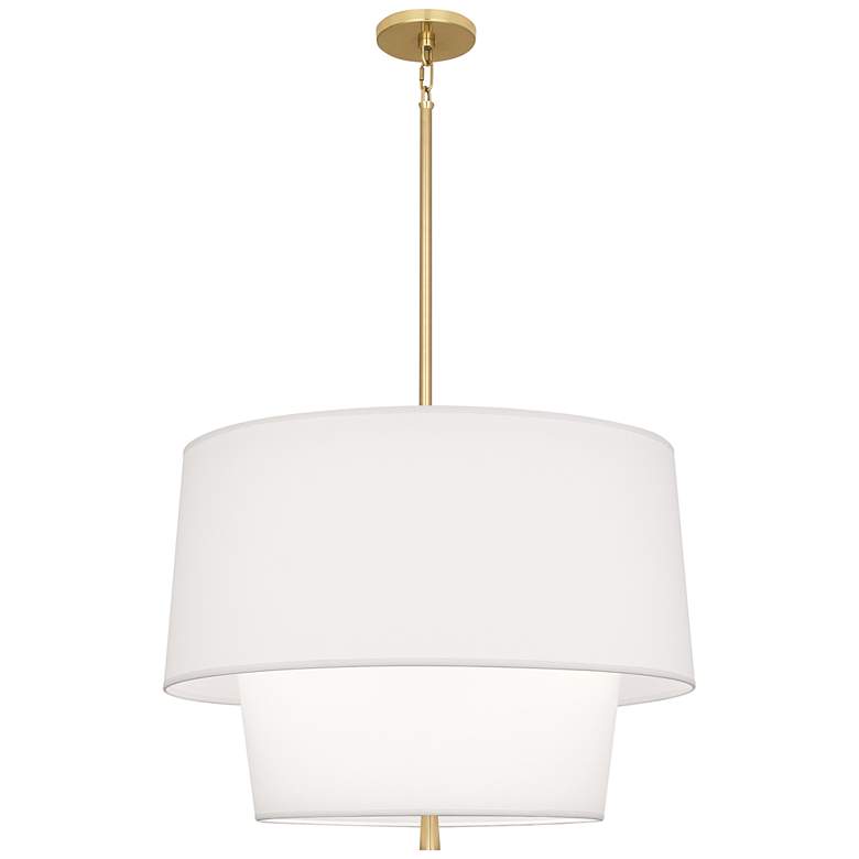 Image 4 Robert Abbey Decker 18 1/4 inchH Modern Brass and White Pendant Light more views