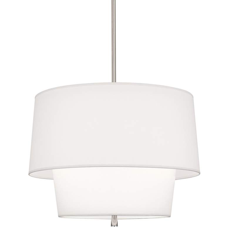 Image 1 Robert Abbey Decker 18 1/4"H Polished Nickel and White Pendant Light