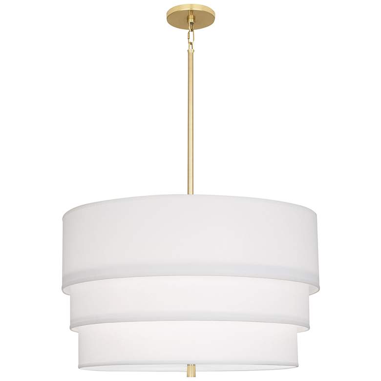 Image 4 Robert Abbey Decker 24 inchW Modern Brass and Ascot White Pendant Light more views