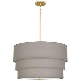 Image4 of Robert Abbey Decker 24"W Modern Brass and Smoke Gray Pendant Light more views