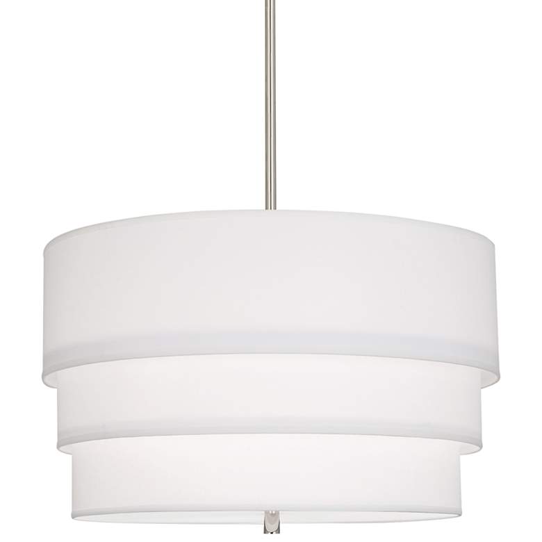 Image 1 Robert Abbey Decker 24"W Polished Nickel and Ascot White Pendant Light