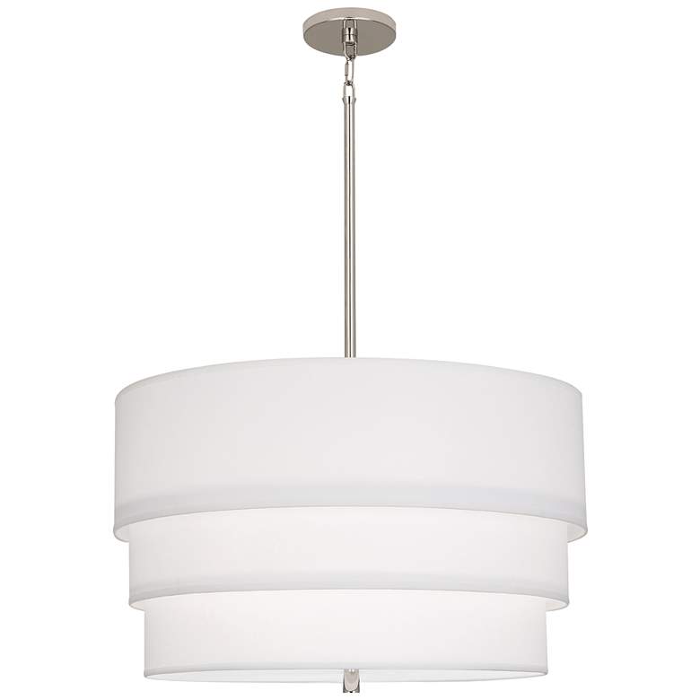 Image 4 Robert Abbey Decker 24"W Polished Nickel and Ascot White Pendant Light more views